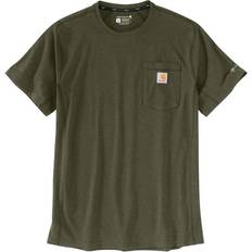 Green - Men T-shirts Carhartt Force Relaxed Fit Short-Sleeve Pocket T-Shirt Basil Heather