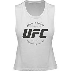 Reebok Women Tops Reebok Womens Cropped Muscle Tank Top, White