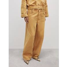 Yellow Jeans Mango Ari wideleg mid-rise jeans brown Woman MANGO Brown