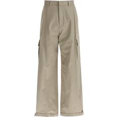 Off-White Men Trousers Off-White wide-leg cargo trousers men Cotton/Cotton Neutrals