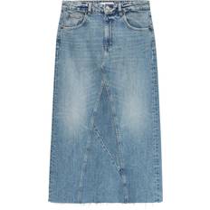 Denim Skirts - XS Mango Women's Slit Denim Skirt Blue