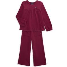 Tommy Hilfiger Other Sets Children's Clothing Tommy Hilfiger Kid's Waffle Knit Peasant Top and Wide Leg Pants Set - Burgundy