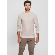 Guess Men Sweaters Guess GUESS Eco Earle Stitched Sweater Beige