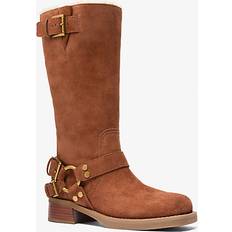 Suede - Women Boots Michael Kors Crosby Suede Moto Boot - Brown