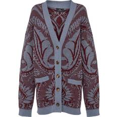 Weiß Cardigans Etro Oversized Cardigan Aus Wollstrick Mit Stickerei