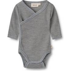 Body Wheat Kid's Langärmliger Wickelbody Merino base layer Months, grey