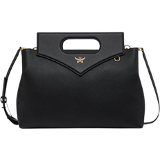 Soft Diamond Tote in Embossed Leather - Black