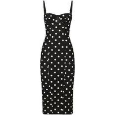 Midi-jurk - Wit Jurken Dolce & Gabbana Polka Dots Printed Midi Dress