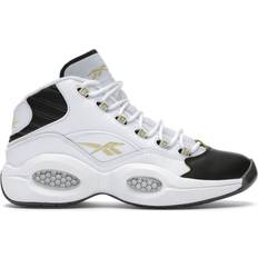 Polyurethane - Women Basketball Shoes Reebok Question Mid - White/Black/Gold Metallic