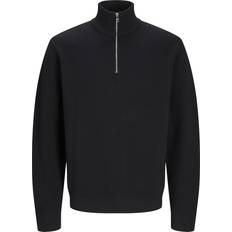 Herr - Sweatshirts Tröjor på rea Jack & Jones Enfärgat Kvartslångt Blixtlås Svart