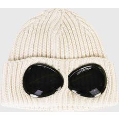 C.P. Company Yksivärinen Pipot C.P. Company Wool Goggle Beanie - Gauze White