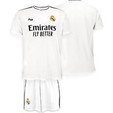 Real Madrid Divise da calcio Real Madrid Kit Bambino Prima Maglia Pantaloncini Stagione 24/25, Bianca, Anni, Replica Home con Licenza Ufficiale