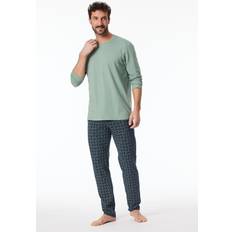 Man Pyjama's uitverkoop Schiesser Pyjama Lengte Casual Essentials - Groen