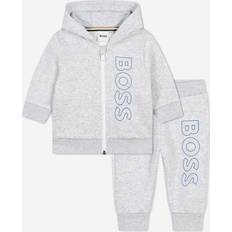 BOSS Boys Grey Marl Cotton Tracksuit