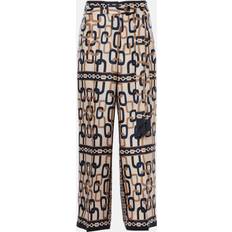 'S Max Mara Max Mara Printed Silk Trousers blue