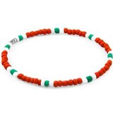 Oscar Silver and Glass SKINNY Bracelet Red 19cm