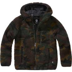 Camouflage Jakker Børnetøj Brandit Børn Teddy fleecejakke m.hætte Woodland - 146-152 / L