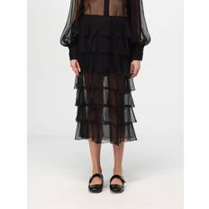 Valentino Jupes Valentino CHIFFON SKIRT Woman BLACK