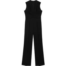 Mango Aty Long Jumpsuit with Crossover Detail - Black