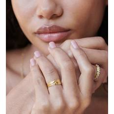 Daisy Daisy London Grov vågformad ring av sterlingsilver med 18K guldplätering