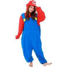 Super Mario Bros Kigurumi Blue Red Costume