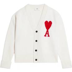 Blanc - Homme Cardigans Ami Paris ADC Big Cardigan - Off-White/Red