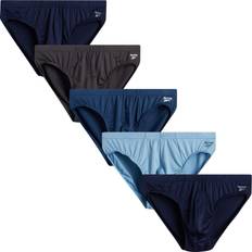 Reebok Men's Underwear Reebok Men's Underwear Quick Dry Performance Low Rise Briefs (5 Pack) Small, Blues/Charcoal