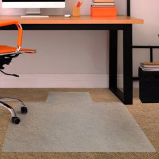 Floortex Advantagemat PVC Lipped Chair Mat 115 x 134 cm - Clear / Carpet / Neutral