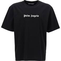 Palm Angels Bomuld Logo Print Crew Neck T-shirt - Sort