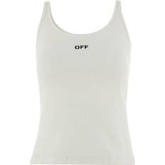 Leinen T-Shirts Off-White Off-White-Off Stamp Top Bianco-Donna