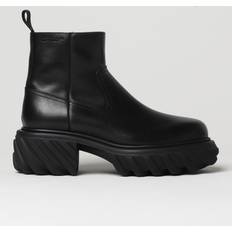 Herren - Weiß Stiefeletten Off-White Exploration Motor leather ankle boots Herren Leather/Rubber/Leather Black