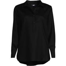 Tencel Blusas Lands' End Schlupfbluse aus TENCEL, Damen, Größe:48-50 regular, Schwarz, Kunstseide/Lyocell (Viskose)