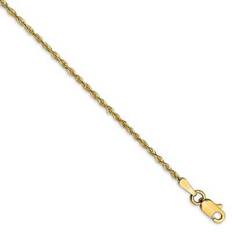 Anklets 14k gold 1.5mm diamond-cut extra-light rope chain anklet 9"