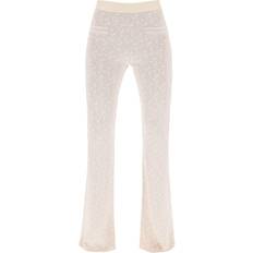 Goud - Vrouw Broeken & Shorts Palm Angels Flared Mid Waist Broek - Beige