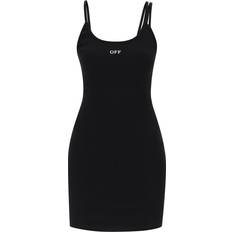 Off-White Logo Cotton Blend Mini Dress