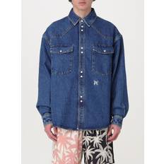 Palm Angels Camisas Palm Angels Logo-Embroidered Denim Shirt - Men