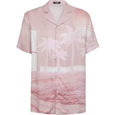 Balmain Chemises Balmain Postcard-Print Logo-Embroidered Shirt