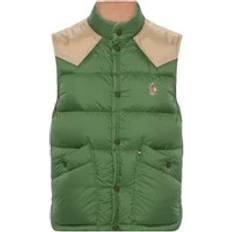 Jackets Moncler Vests, female, Green, Green Quilted Padded Sleeveless Jacket