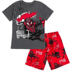 Marvel Other Sets Children's Clothing Marvel Spider-Man Miles Morales Toddler Boys T-Shirt and French Terry Shorts Outfit Set Graffiti Gray/Red 3T