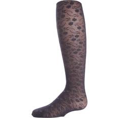 Florals Pantyhoses Children's Clothing MeMoi Sweet Blossoms Girls Sheer Floral Lace Tights - Navy