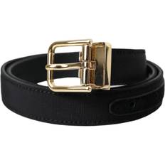 Gold - Men Belts Dolce & Gabbana Belts, male, Black, Black Leather Belt Metal Buckle