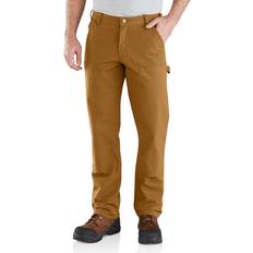 Work Clothes Carhartt Rugged Flex RelaxedFit Duck DoubleFront Pants for Men Brown 42x32