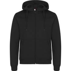 Clique Hoodie m. Lynlås Sort Modekompagniet.dk