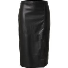 Käärittävä Hameet Only Hame CarNewoline Faux Leather Skirt - Musta