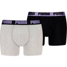 Puma Purple Men's Underwear Puma Boxer Briefs 2 Pack - Grey/Black/Purple