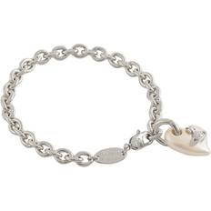 Vivienne Westwood Silver Plated Bracelets Vivienne Westwood Women's Florentina Silver Freshwater Pearl Heart Bracelet Platinum Tone/Creamr