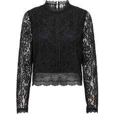 Nainen - XL Puserot Only New Karo Lace Top - Musta