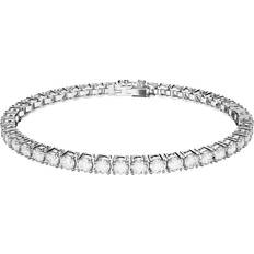 XL Bracelets Swarovski Matrix Tennis bracelet, Round cut, White, Rhodium plated