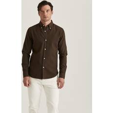 Morris Skjortor Morris Morris Stockholm-Brushed Twill Shirt-Classic Fit-Brun-Cotton-XXXL