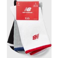 S Calcetines New Balance Kids Patch Logo Midcalf Socks 3 Pack - Blanco/Gris/Black